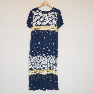 Stonebridge Daisy Print Maxi Dress Cottage Core Vintage Womens 12 School Teacher